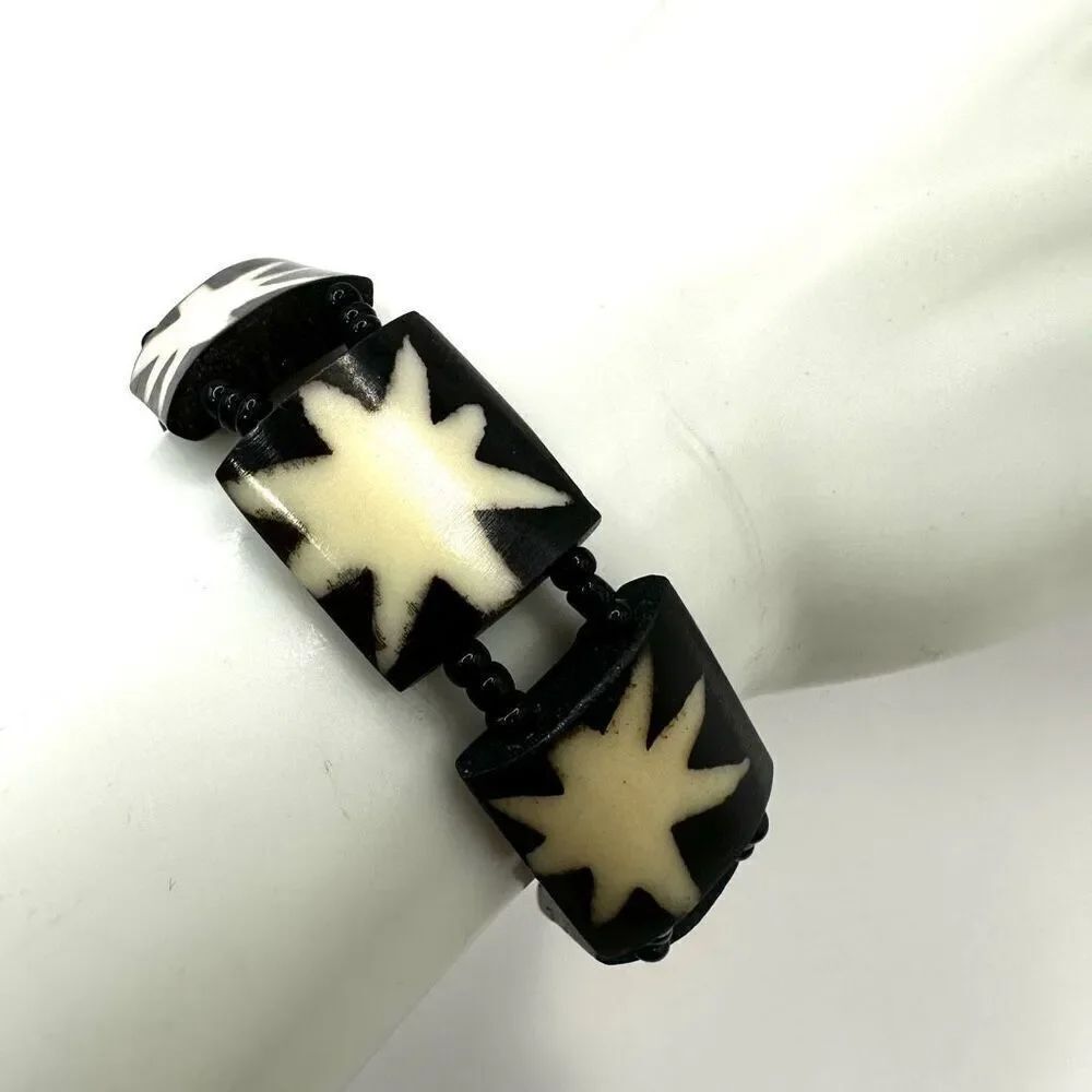 African bone star bracelet